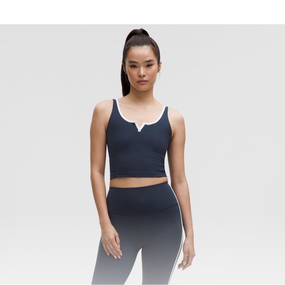 NWT Lululemon Align Notched-Neck Tank Top: Club Blue/White